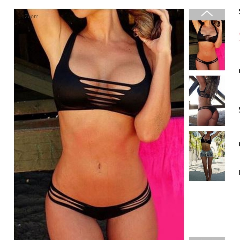 Fairy Season Black Bikini with Cutout Slashes